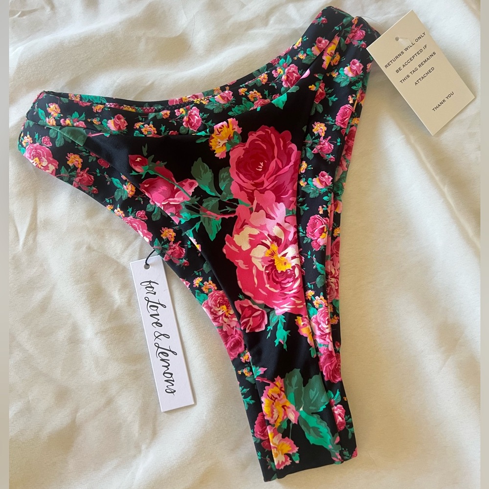 NWT For Love&Lemons High-waist RoseWater Swim Bottoms - Picture 7 of 9